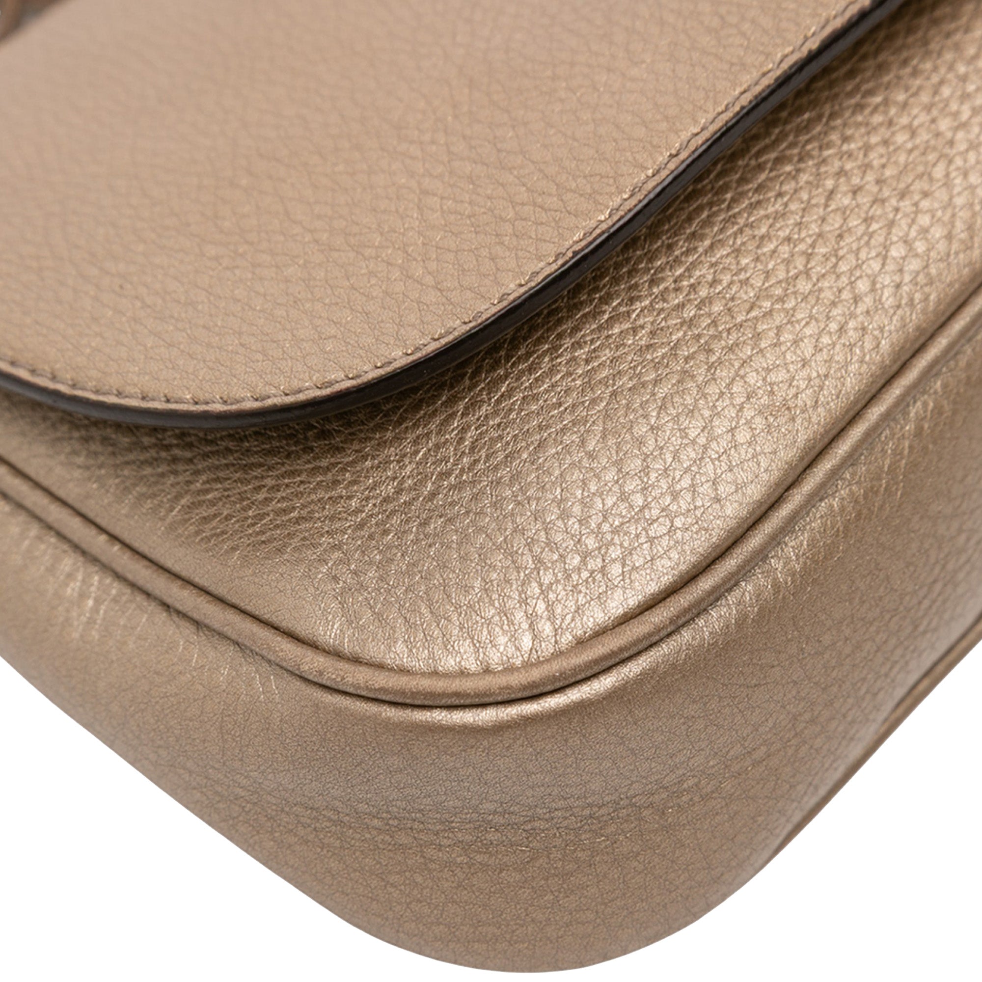 Medium Metallic Leather Soho Chain Flap Crossbody