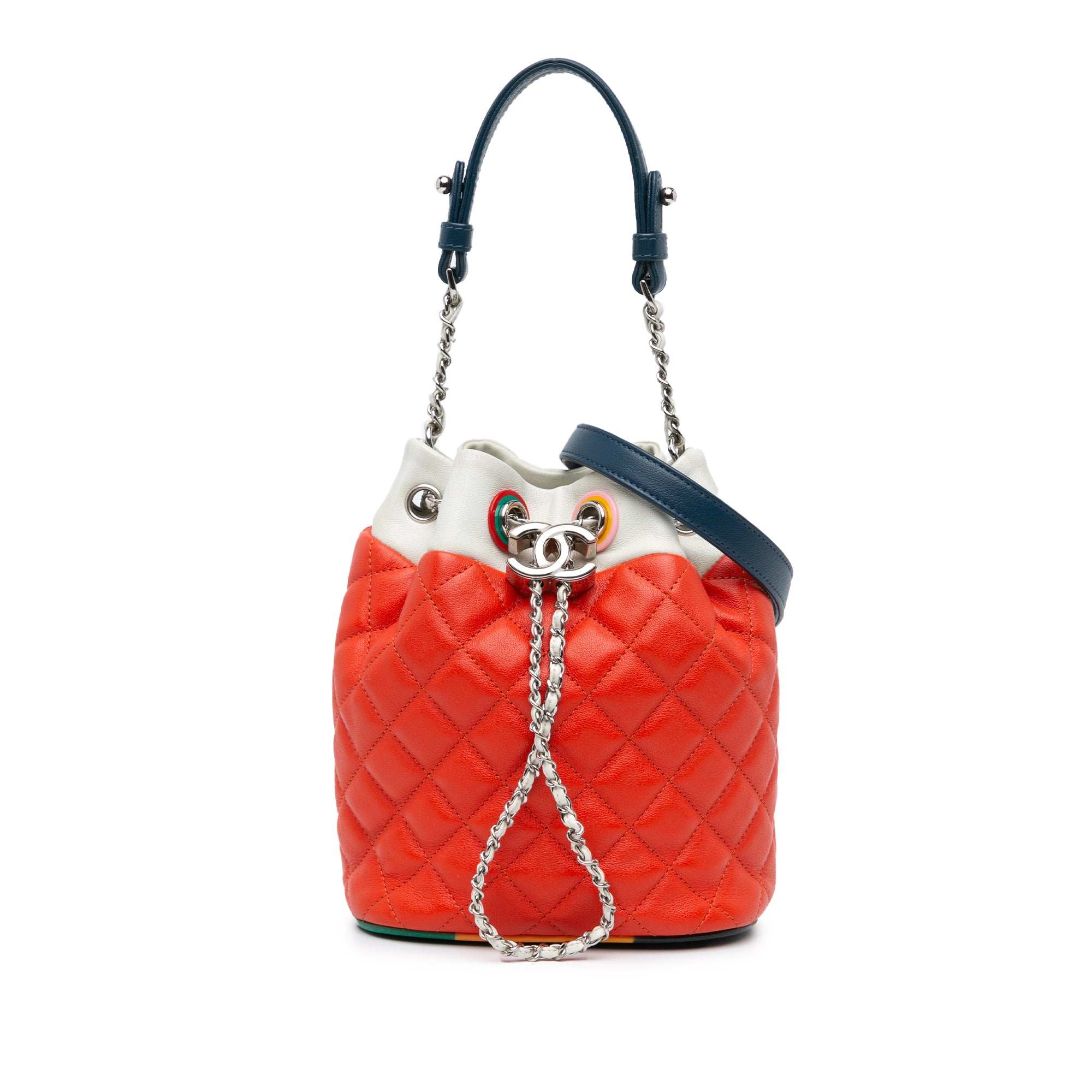 CC Quilted Lambskin Cuba Drawstring Bucket