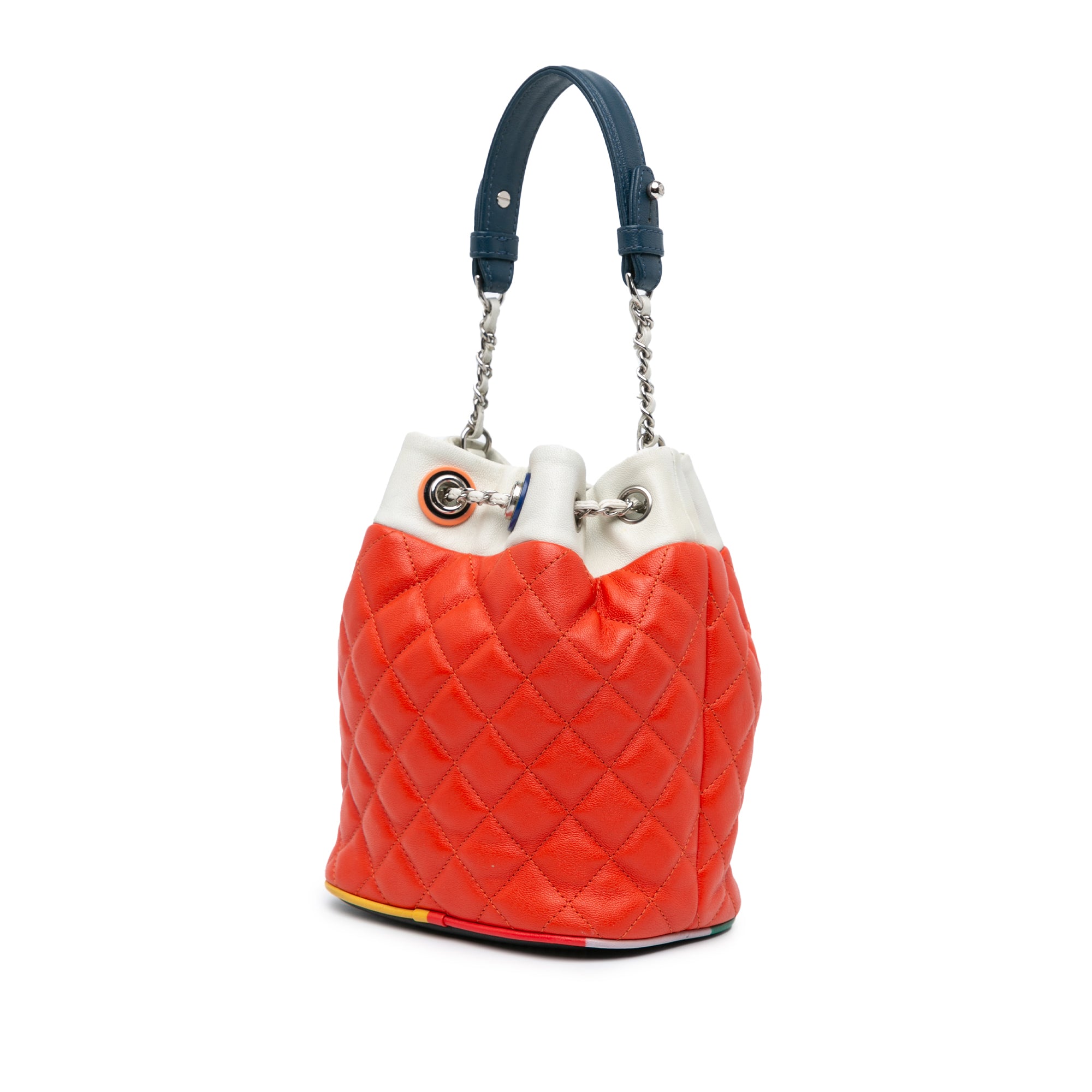 CC Quilted Lambskin Cuba Drawstring Bucket