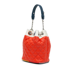 CC Quilted Lambskin Cuba Drawstring Bucket