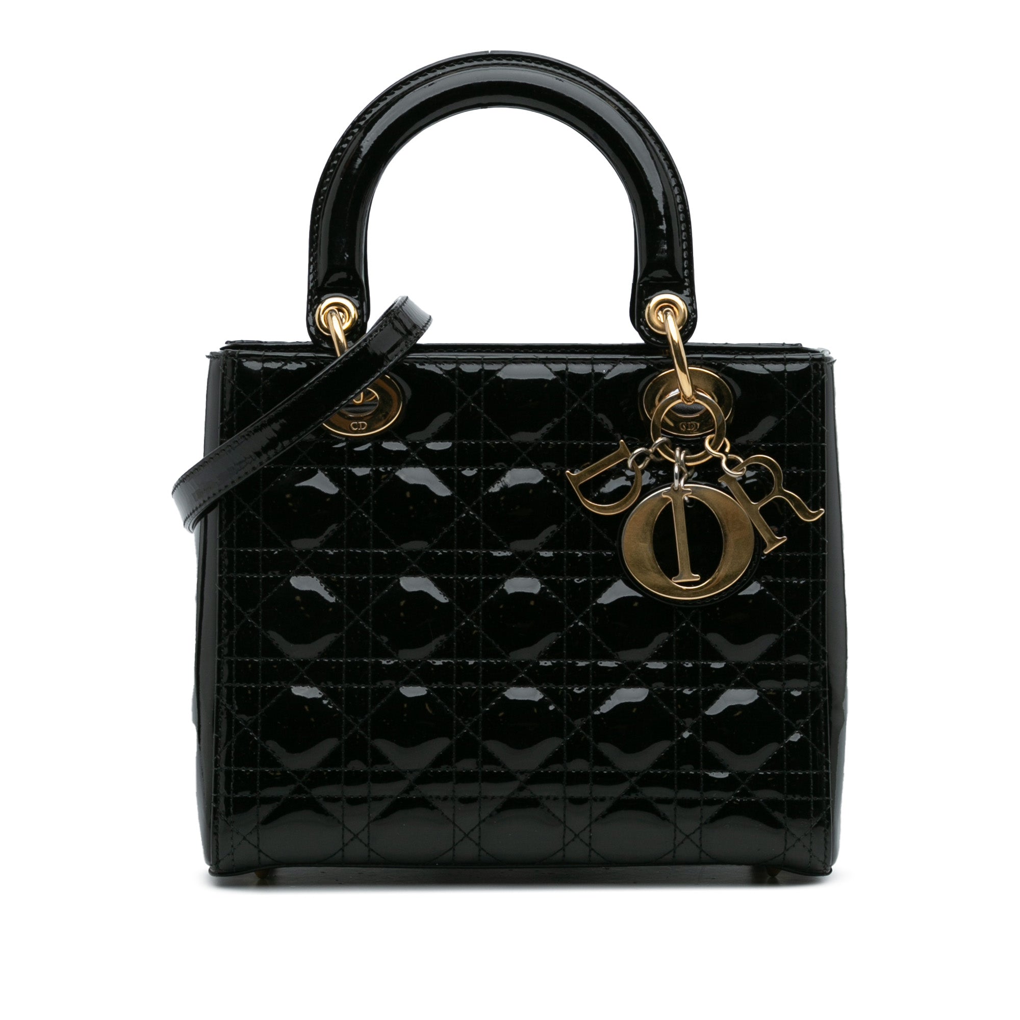 Medium Patent Cannage Lady Dior