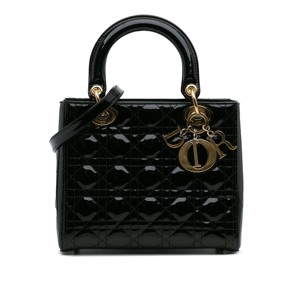 Medium Patent Cannage Lady Dior