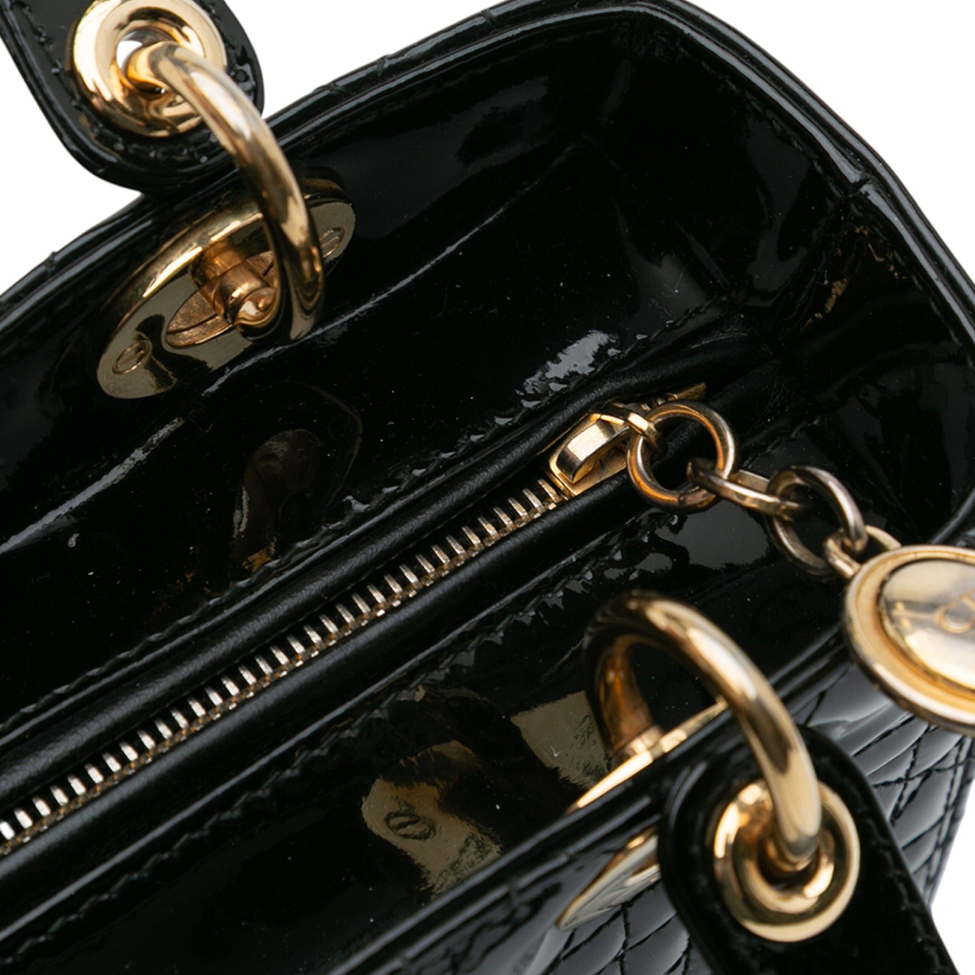 Medium Patent Cannage Lady Dior