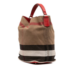 Medium Mega Check Canvas Ashby Bucket Bag