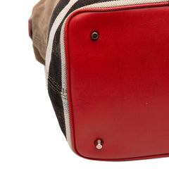 Medium Mega Check Canvas Ashby Bucket Bag
