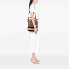 Medium Mega Check Canvas Ashby Bucket Bag