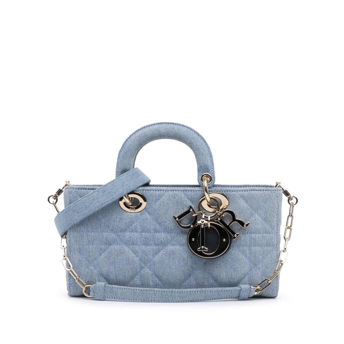 Medium Denim Macrocannage Lady D Joy Satchel