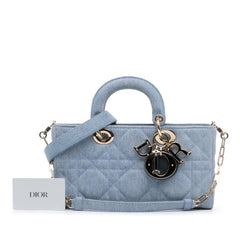 Medium Denim Macrocannage Lady D Joy Satchel