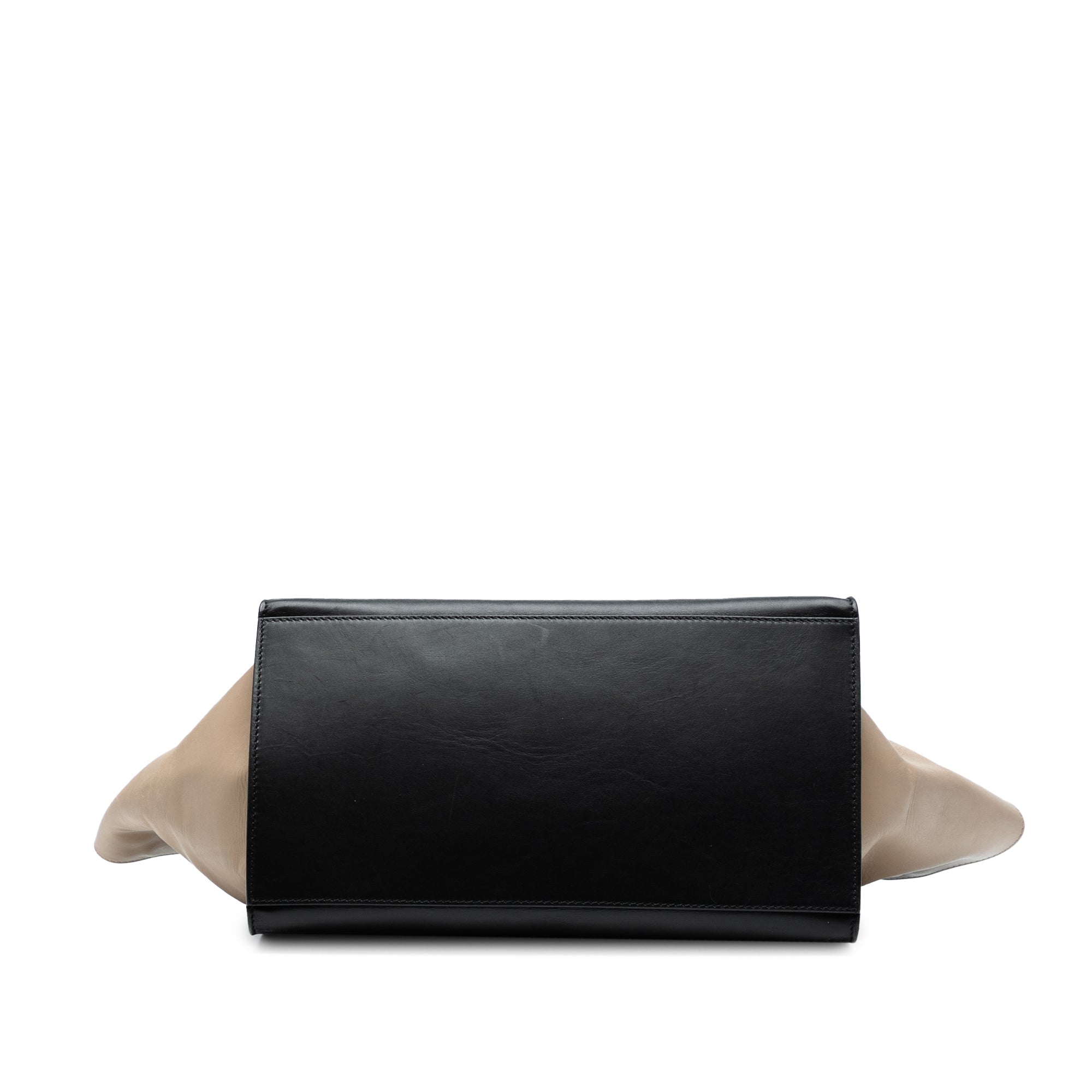 Medium Tricolor Calfskin and Suede Trapeze Satchel