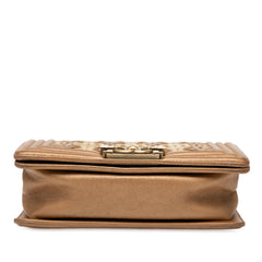 Small Quilted Metallic Lambskin Interwoven CC Boy Flap