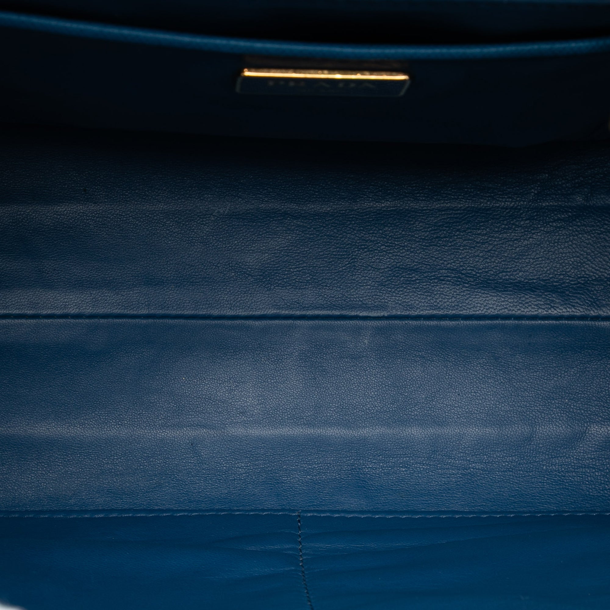 Bicolor Saffiano Lux Pyramid Frame Top Handle Bag