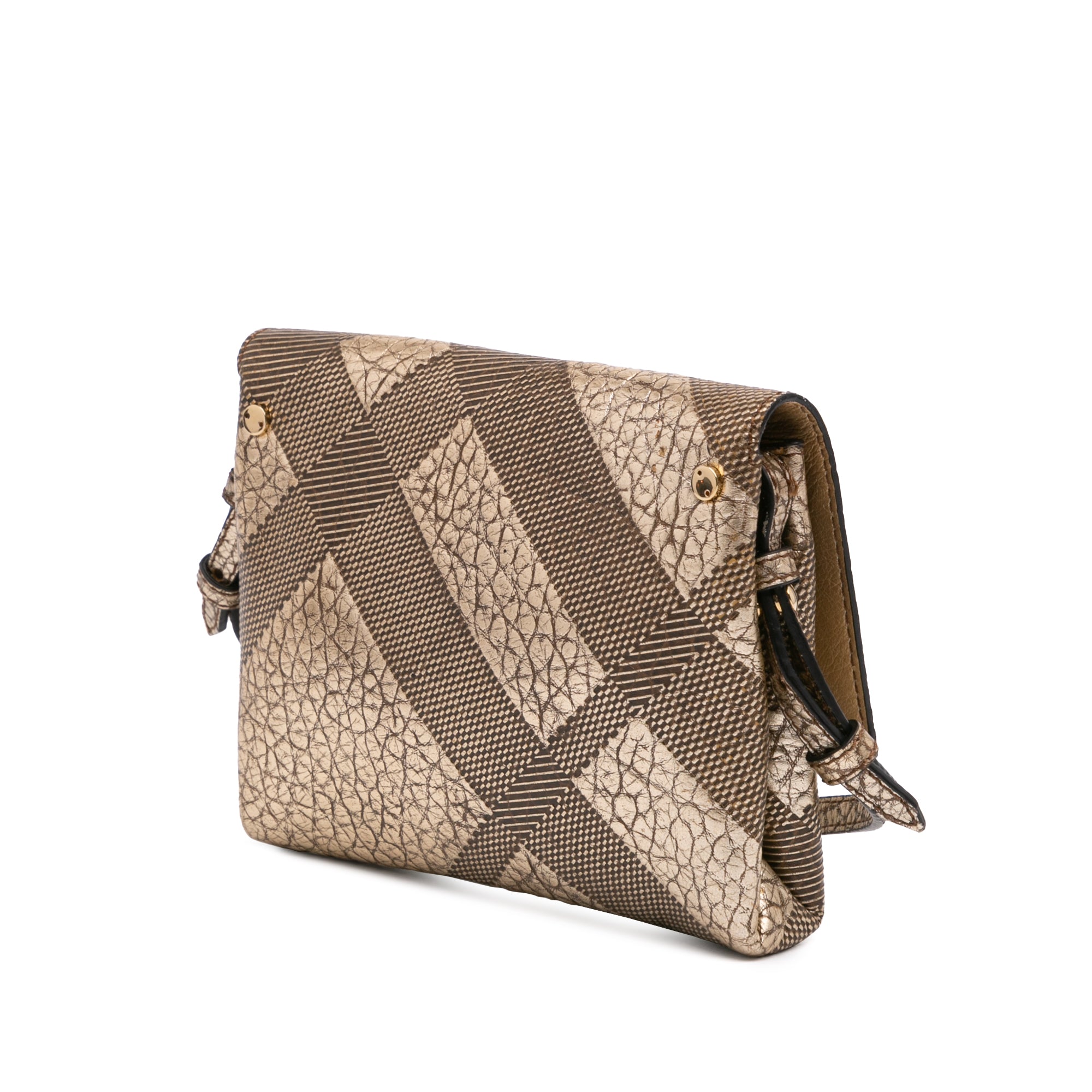 Embossed Grain Check Leather Langley Crossbody