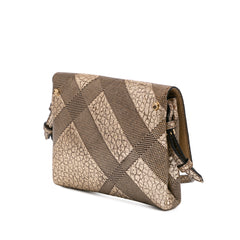 Embossed Grain Check Leather Langley Crossbody