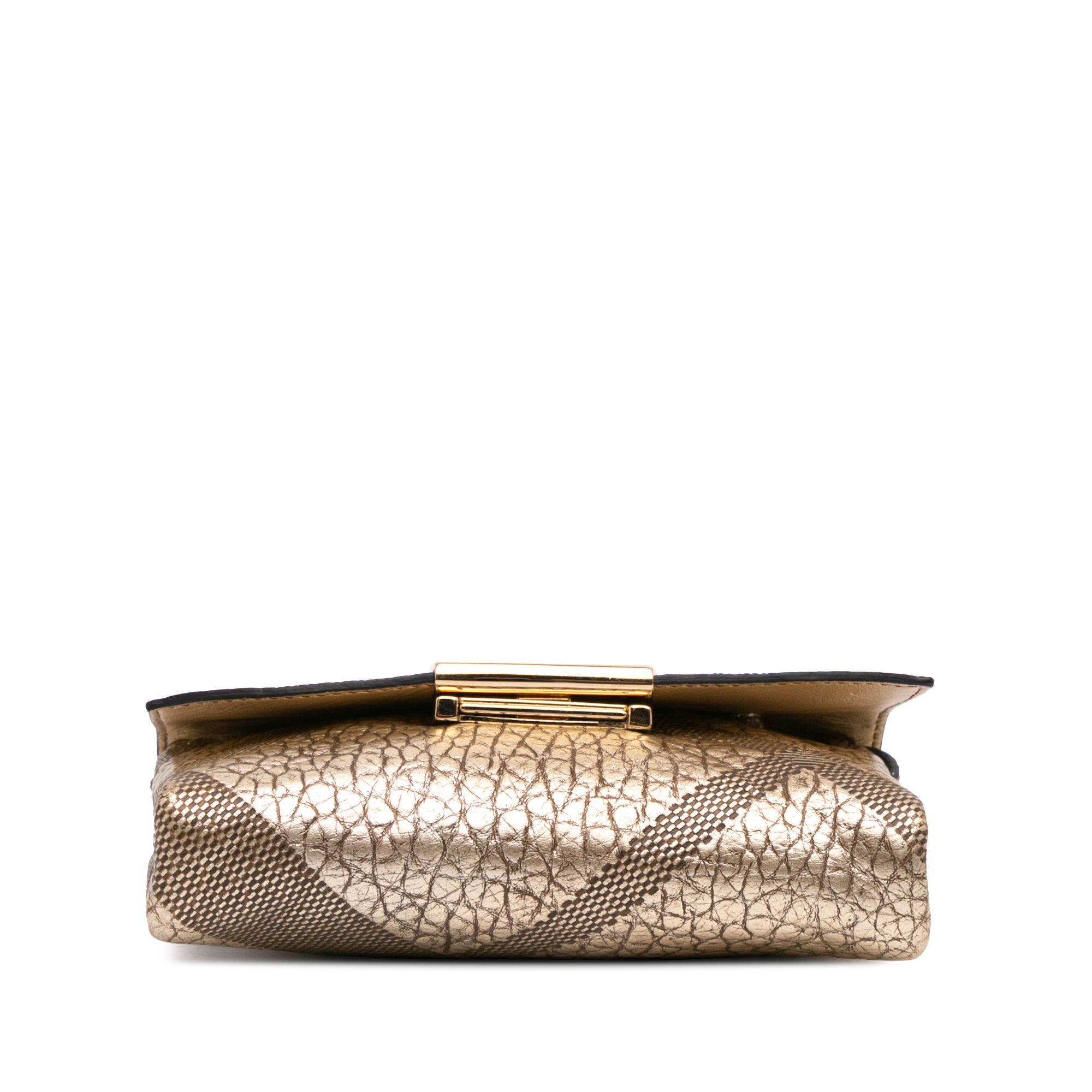 Embossed Grain Check Leather Langley Crossbody