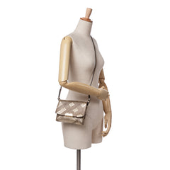 Embossed Grain Check Leather Langley Crossbody