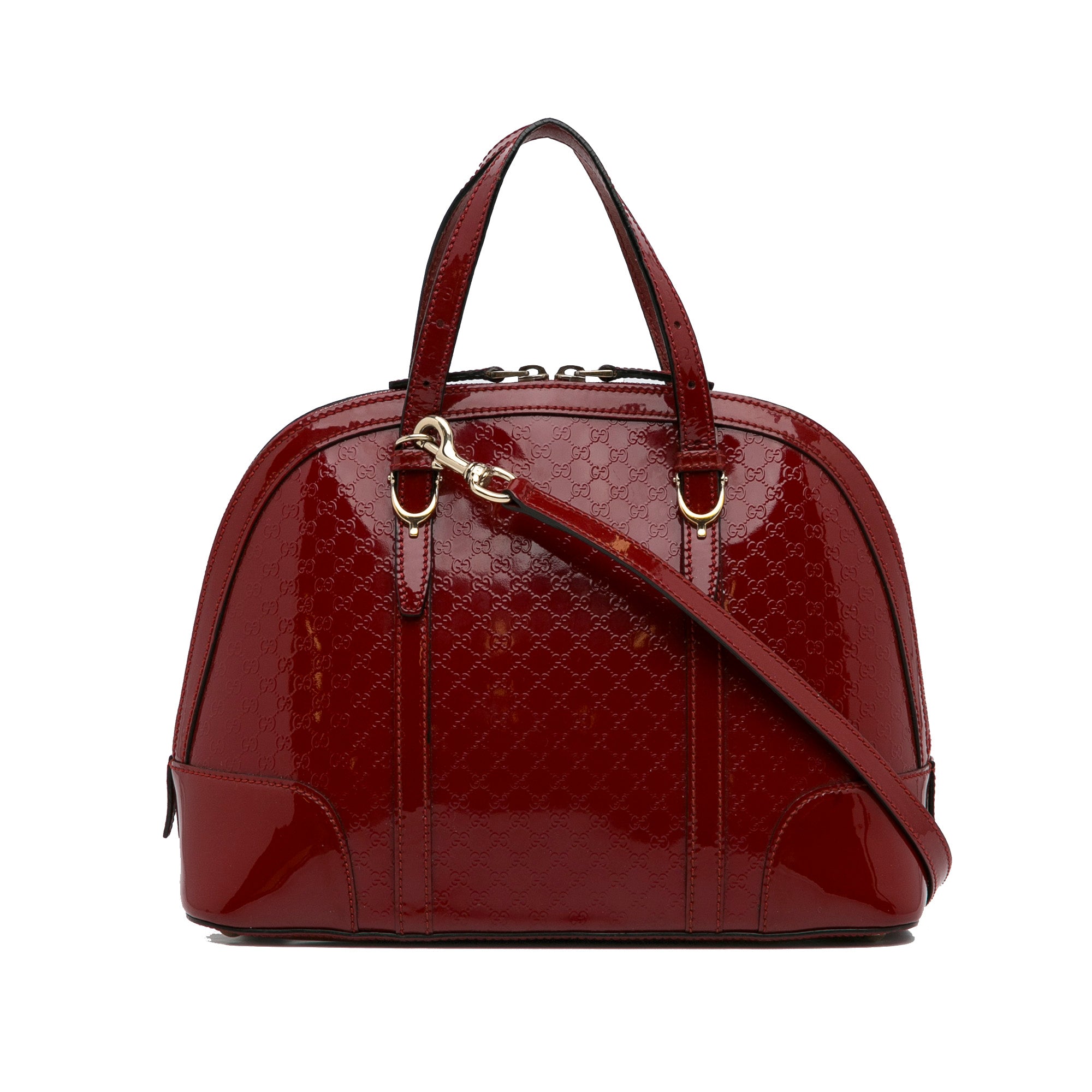 Medium Patent Microguccissima Nice Dome Satchel_0