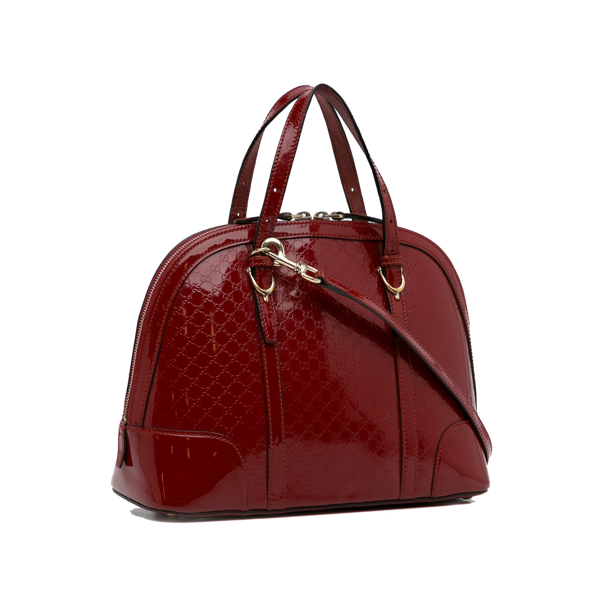 Medium Patent Microguccissima Nice Dome Satchel_1