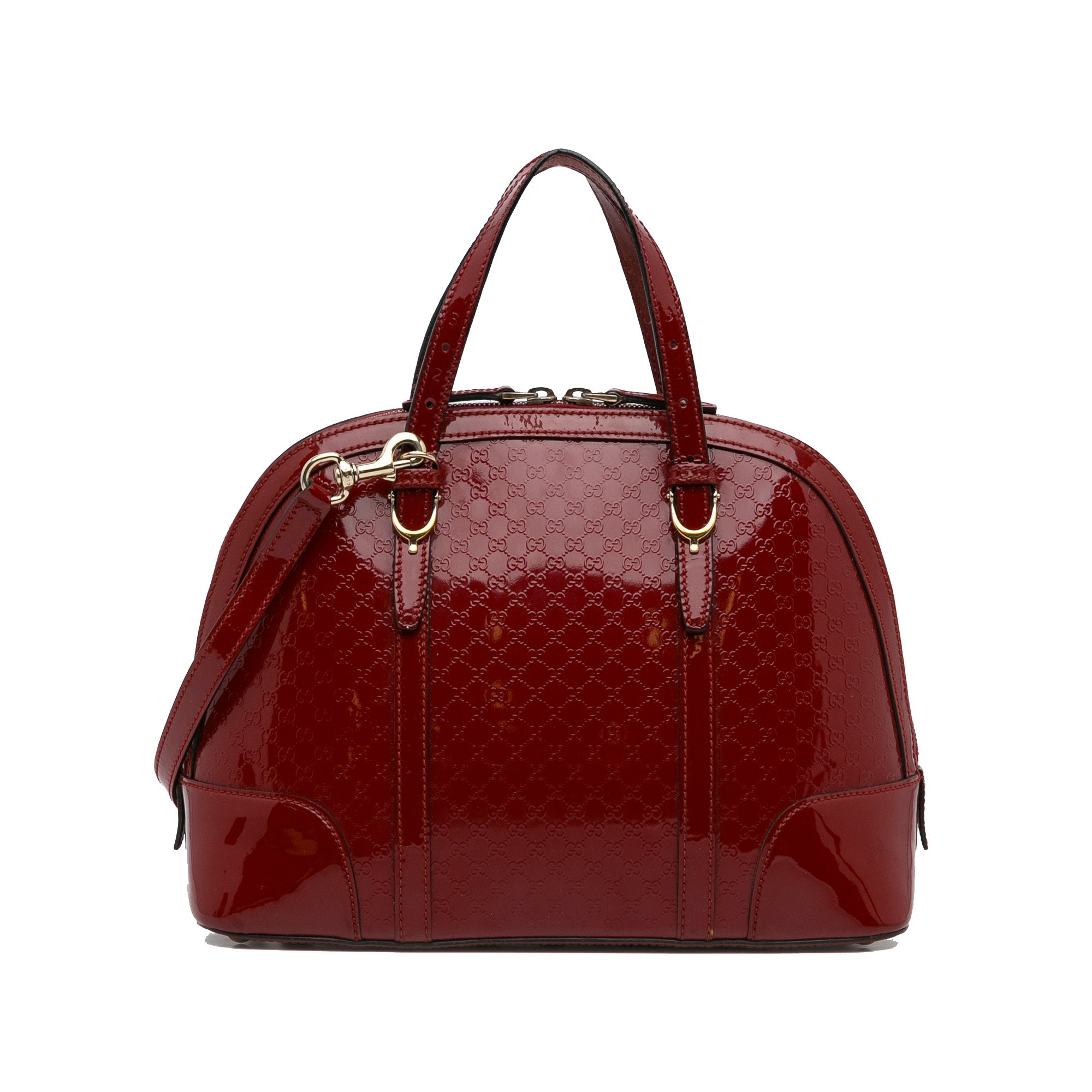 Medium Patent Microguccissima Nice Dome Satchel_3