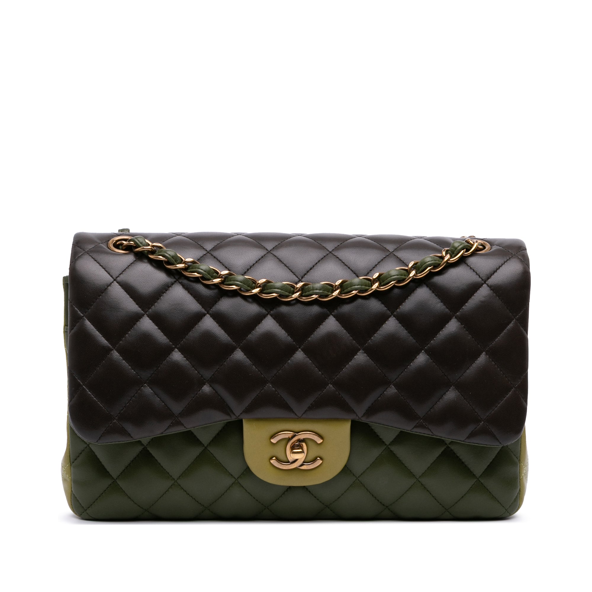 Jumbo Classic Tricolor Lambskin Double Flap