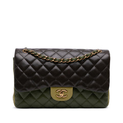 Jumbo Classic Tricolor Lambskin Double Flap