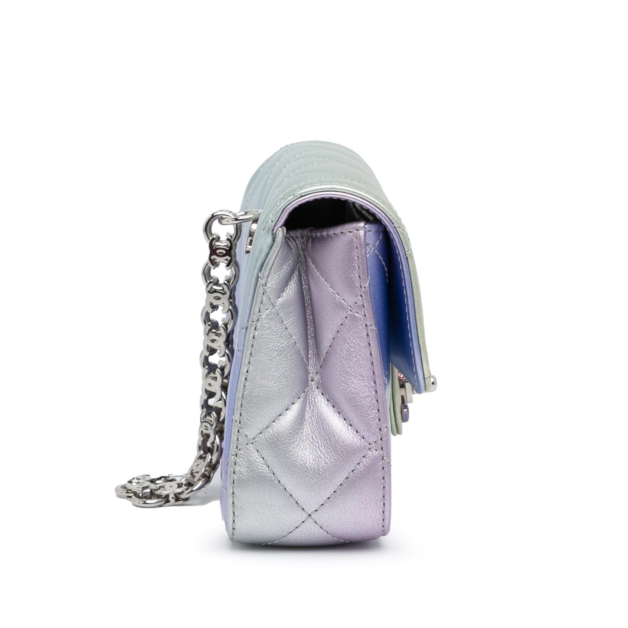 Iridescent Lambskin Wristlet Clutch Bag_2