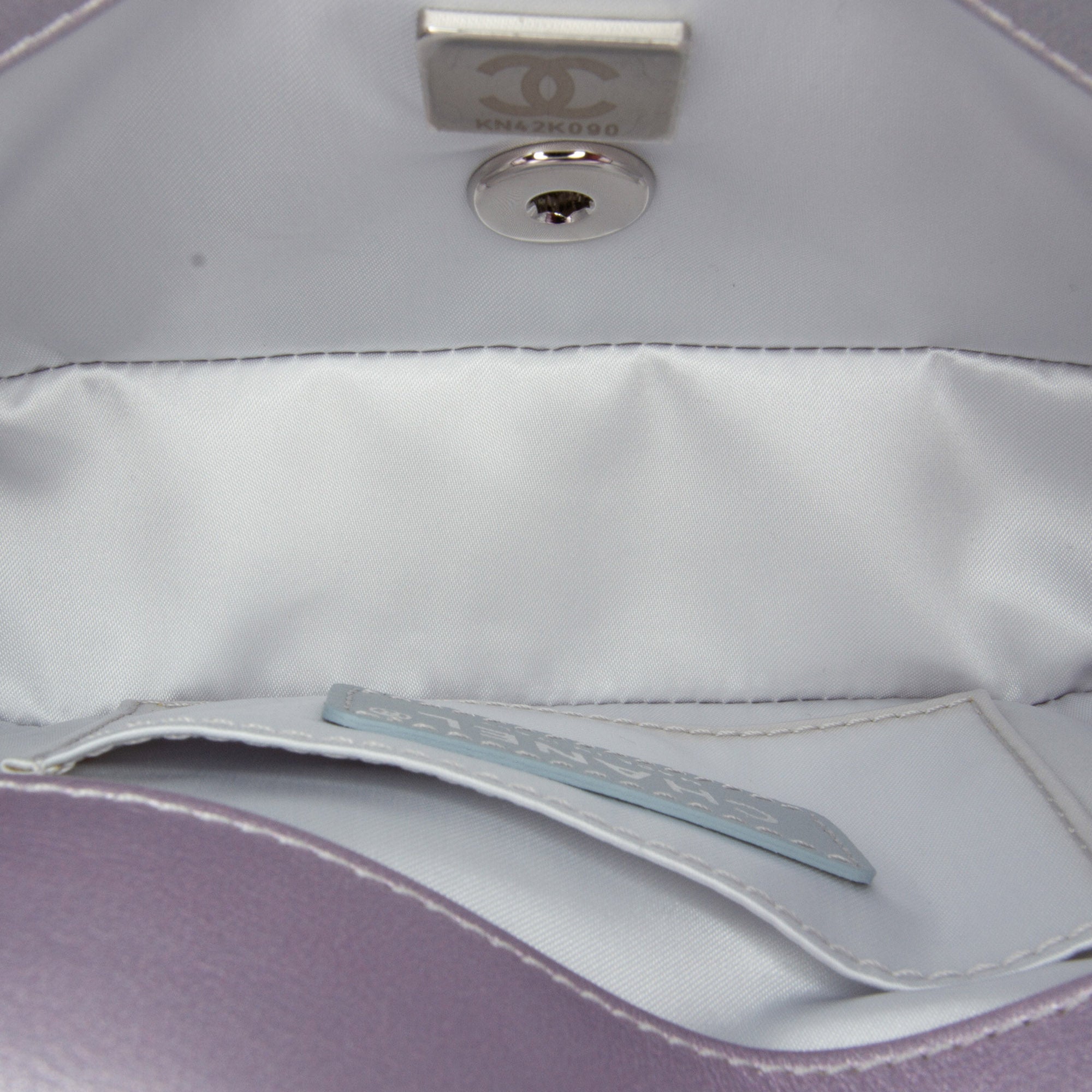 Iridescent Lambskin Wristlet Clutch Bag_5