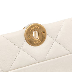 Quilted Calfskin Pearl CC Accordion Flap