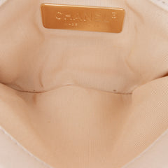 Quilted Calfskin Pearl CC Accordion Flap