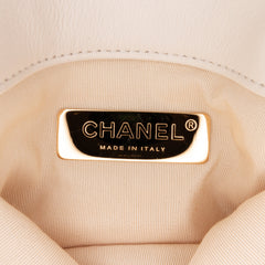 Quilted Calfskin Pearl CC Accordion Flap