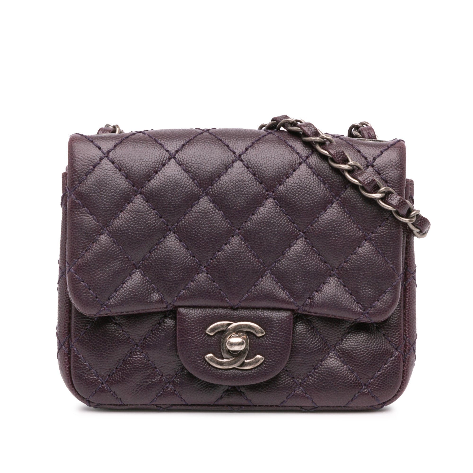 Mini Square Classic Caviar Single Flap