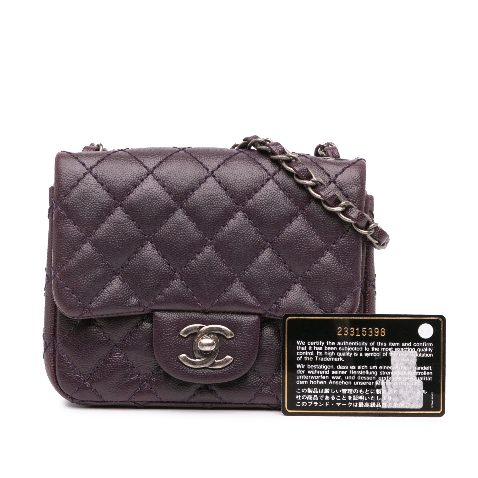 Mini Square Classic Caviar Single Flap