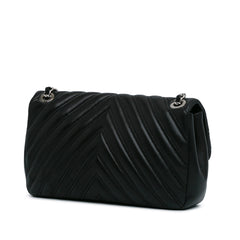 Medium Double Stitch Chevron Lambskin Single Flap