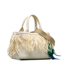 Feather-Trimmed Canapa Satchel_1
