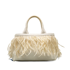 Feather-Trimmed Canapa Satchel_2
