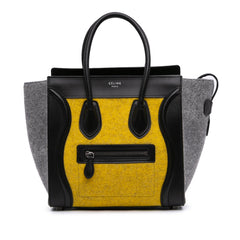 Micro Tricolor Felt Wool and Calfskin Luggage Tote