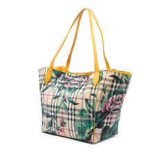 Small Haymarket Check Floral Print Coated Canvas Canterbury Tote