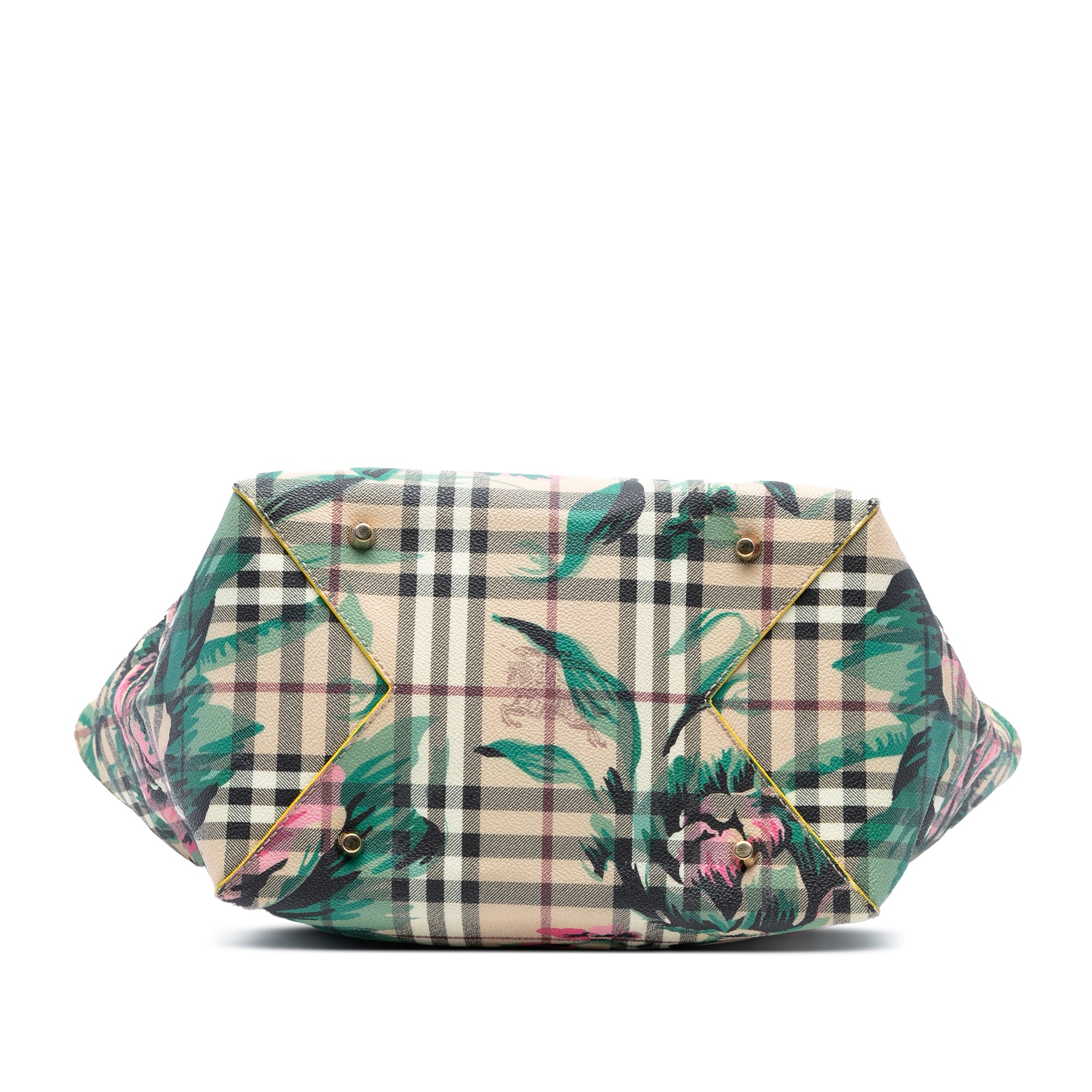 Small Haymarket Check Floral Print Coated Canvas Canterbury Tote