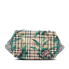 Small Haymarket Check Floral Print Coated Canvas Canterbury Tote