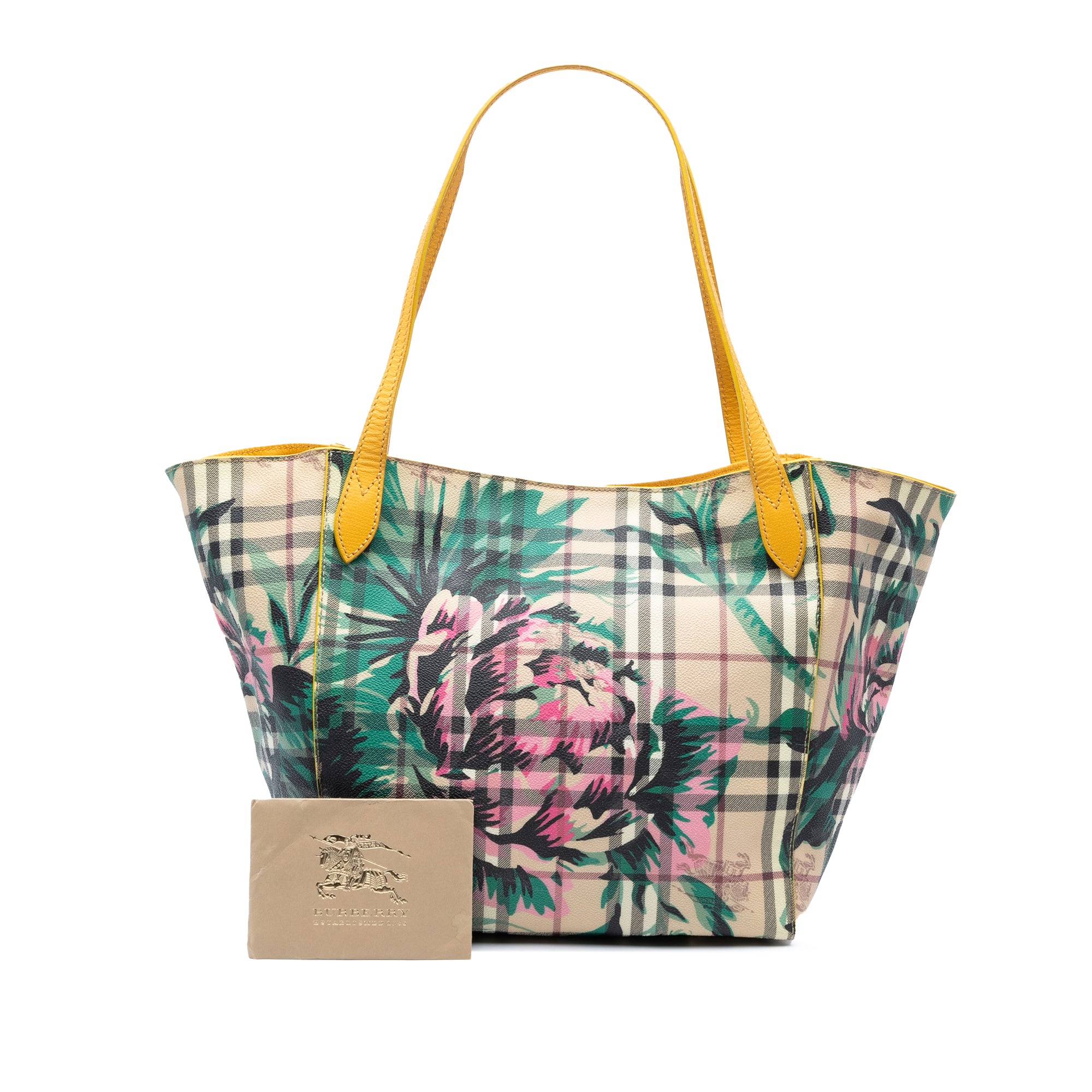 Small Haymarket Check Floral Print Coated Canvas Canterbury Tote