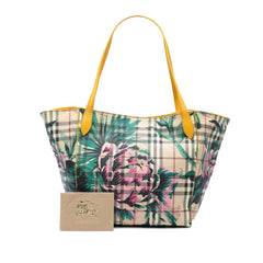Small Haymarket Check Floral Print Coated Canvas Canterbury Tote