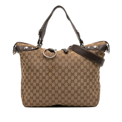 Large GG Canvas Icon Bit Satchel