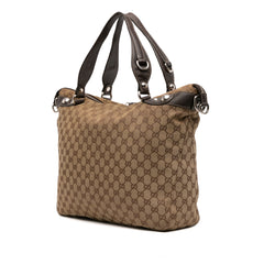 Large GG Canvas Icon Bit Satchel