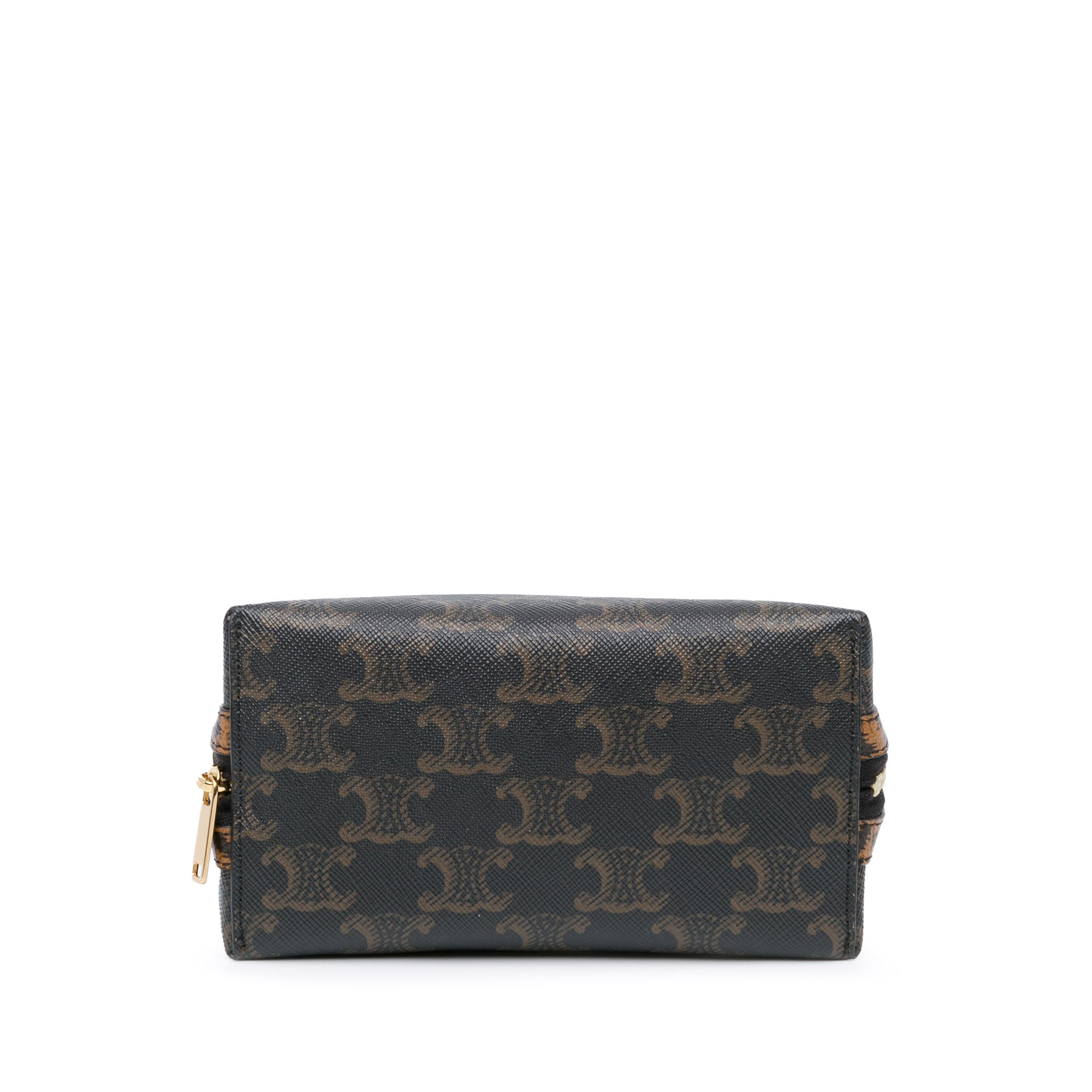 Triomphe Coated Canvas Clutch On Chain