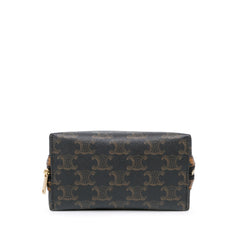 Triomphe Coated Canvas Clutch On Chain