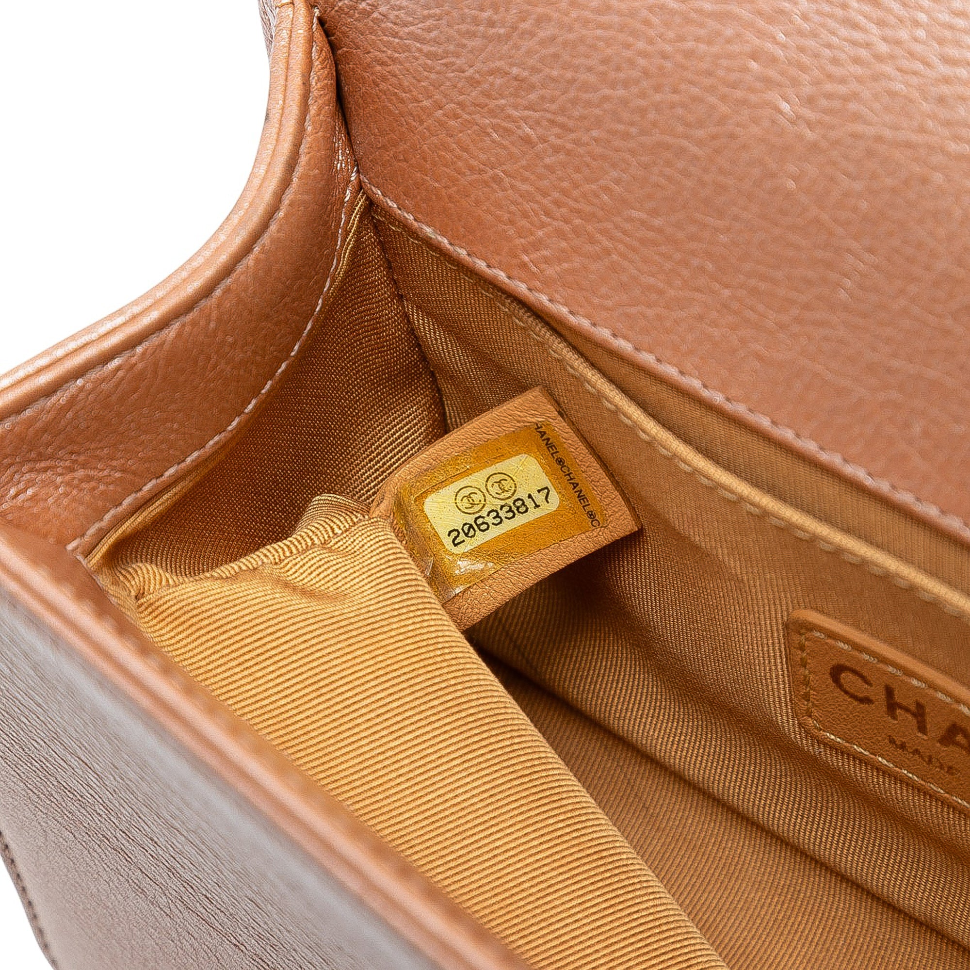 Small Quilted Metallic Calfskin Boy Flap