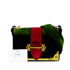 Velluto Ricamo Trompe L oeil Cahier Crossbody