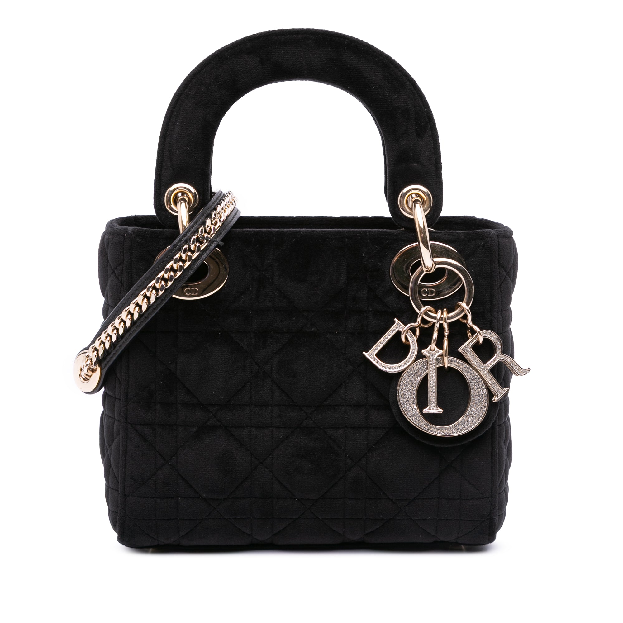 Mini Velvet Cannage Lady Dior