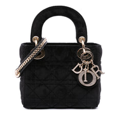 Mini Velvet Cannage Lady Dior