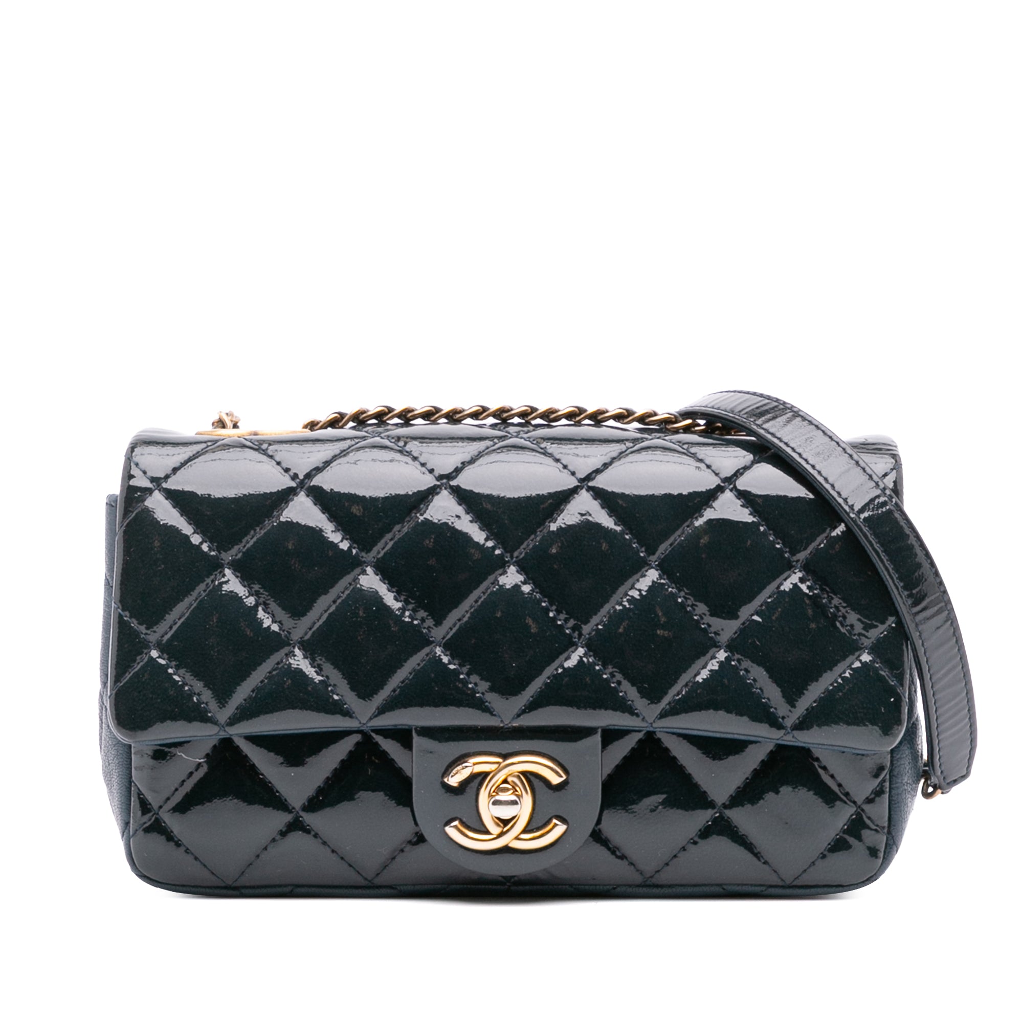 Paris-Salzburg Small Patent and Goatskin CC Eyelet Flap