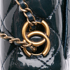 Paris-Salzburg Small Patent and Goatskin CC Eyelet Flap